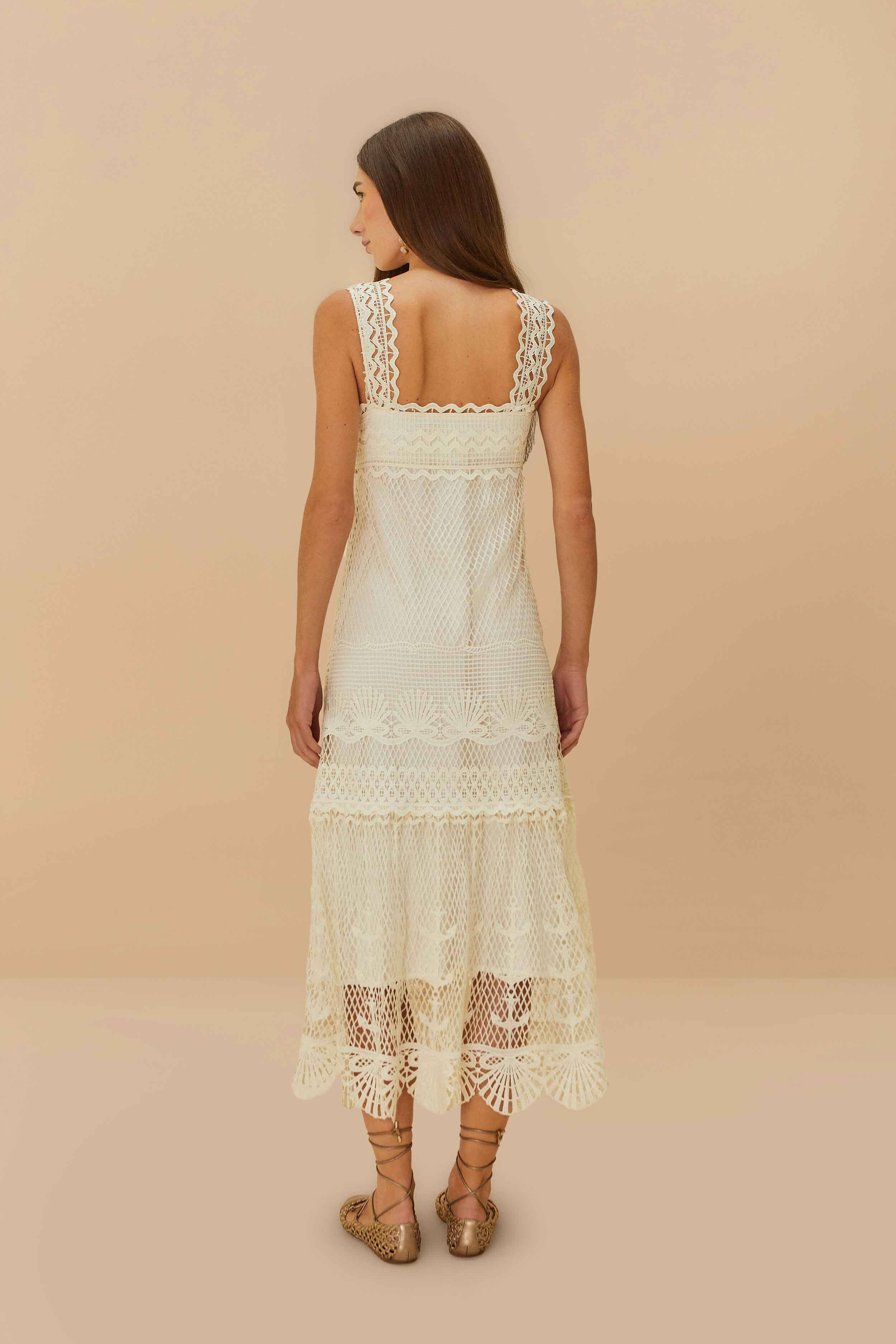 Off-White Nautical Guipure Maxi Dress