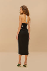 Black And White Cut-Out Midi Dress