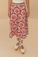 Off-White Tropical Cameo LENZING™ ECOVERO™ Euroflax™ Midi Skirt
