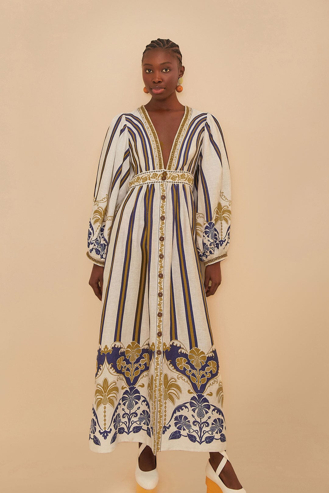 Off-White Pineapple Deco Maxi Dress