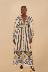 Off-White Pineapple Deco Maxi Dress