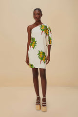 Off-White Maracana Bird LENZING™ ECOVERO™ Euroflax™ Mini Dress