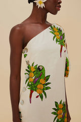 Off-White Maracana Bird LENZING™ ECOVERO™ Euroflax™ Mini Dress