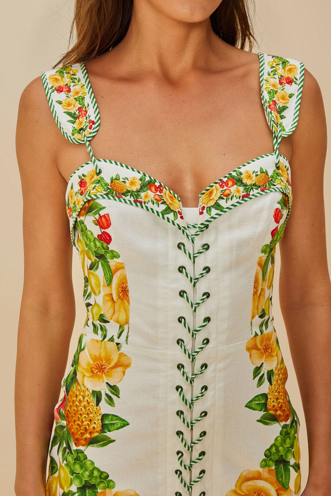 Off-White Picnic Flowers LENZING™ ECOVERO™ Euroflax™ Mini Dress