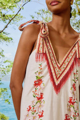 Off-White Apple Romance Embroidered LENZING™ ECOVERO™ Euroflax™ Maxi Dress