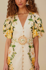Sand Garden Cascade Euroflax™ Premium Linen Mini Dress