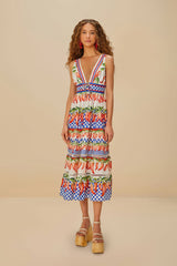 Off-White Picnic Peppers Ainika Midi Dress