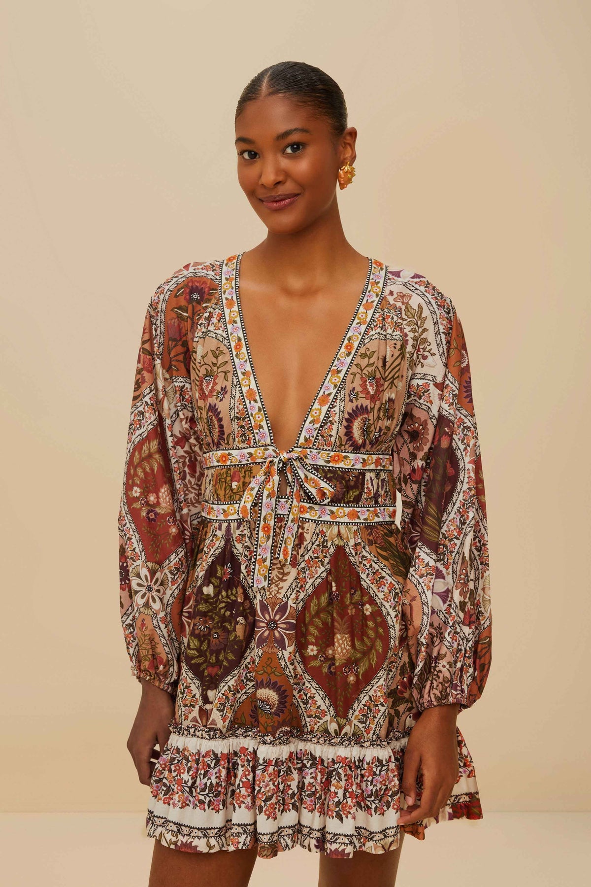 Multicolor Romantic Nature Mini Dress