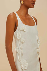 Off-White Sleeveless Euroflax™ Premium Linen Mini Dress