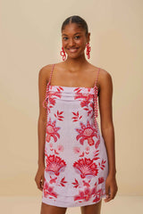Lilac Porcelain Garden Euroflax™ Premium Linen Mini Dress