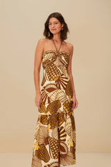 Sand Shell Mix Euroflax™ Premium Linen Maxi Dress