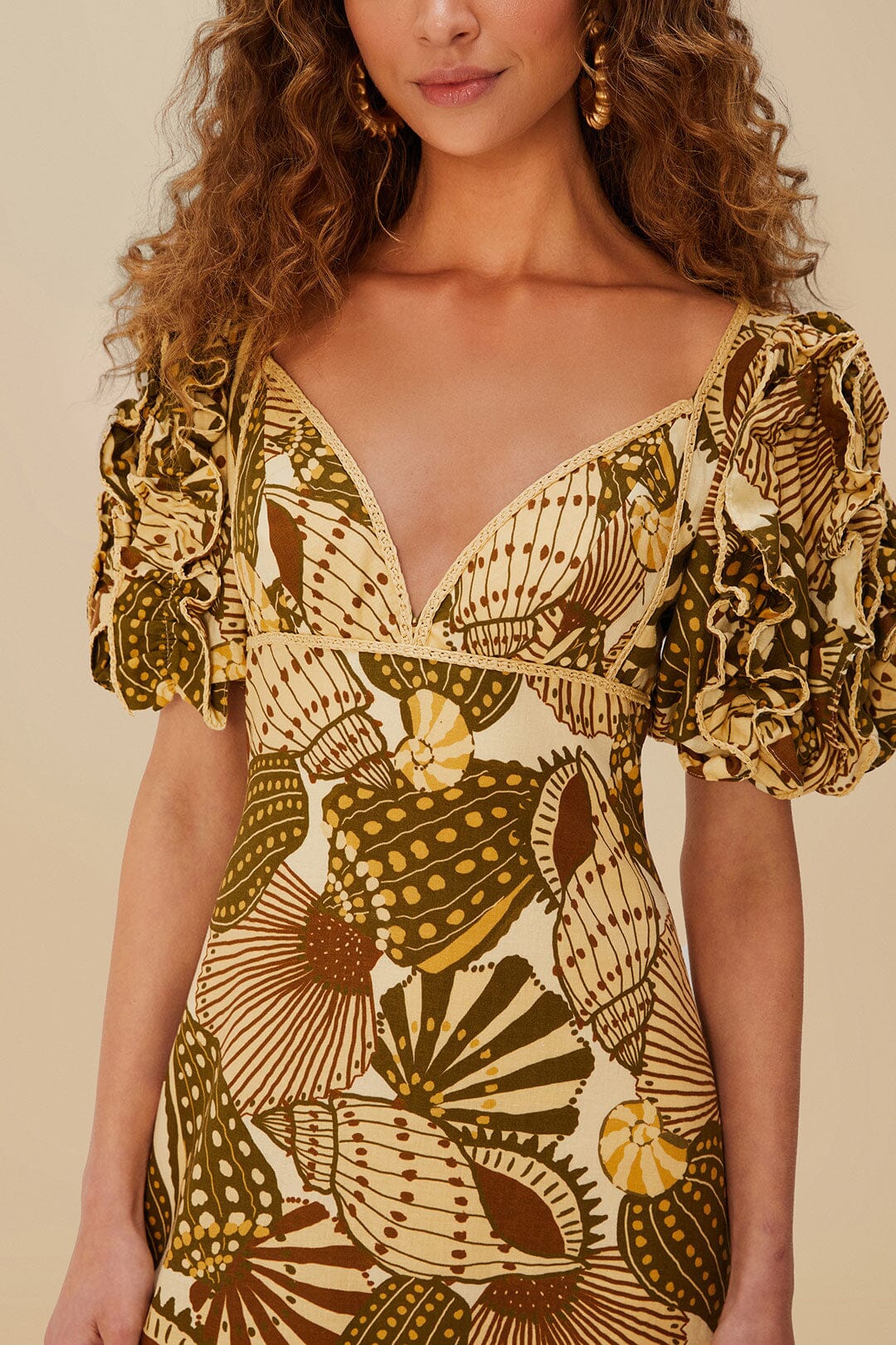Sand Shell Mix LENZING™ ECOVERO™ Viscose Mini Dress