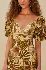 Sand Shell Mix LENZING™ ECOVERO™ Viscose Mini Dress