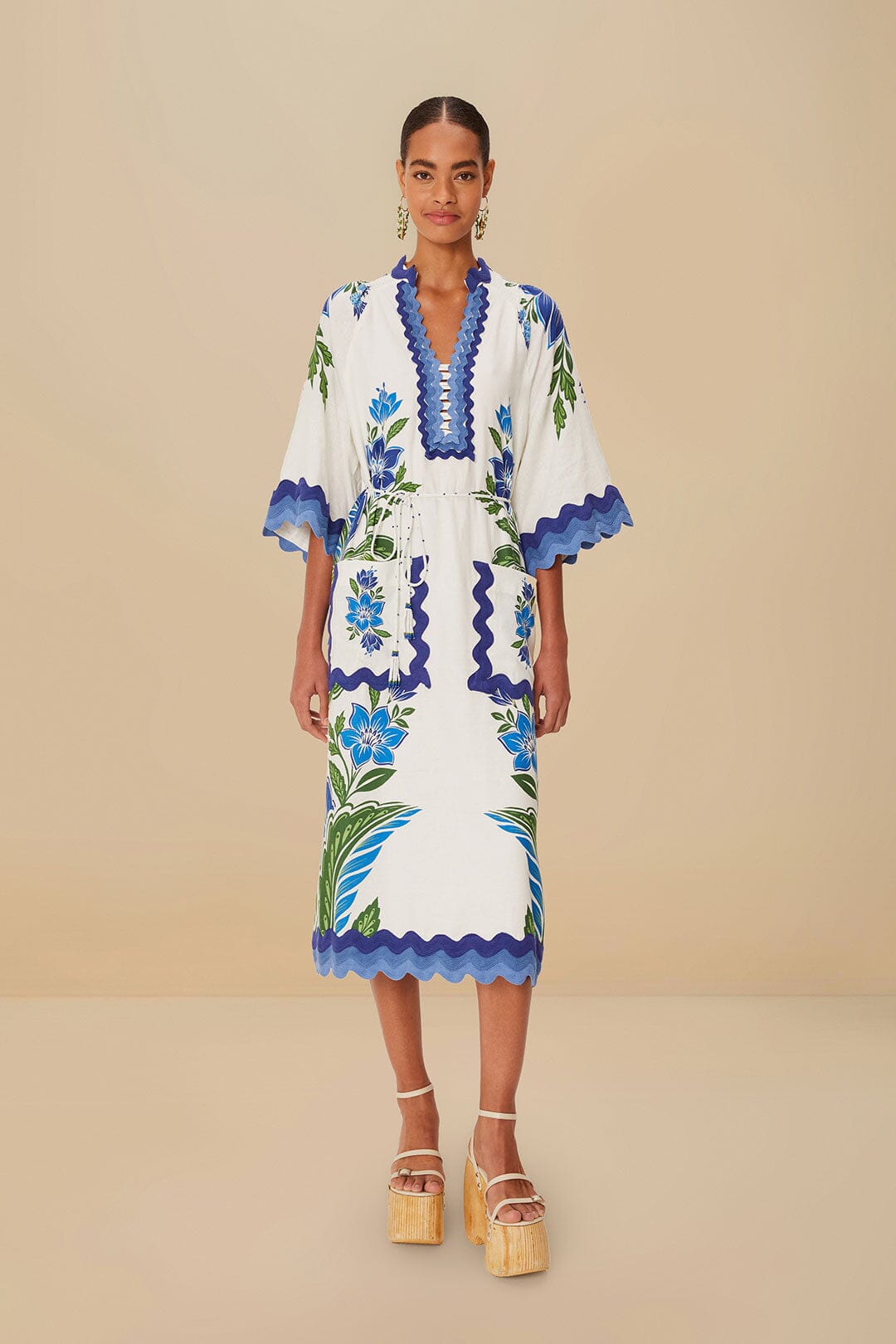 Off-White Tropicance Tunic LENZING™ ECOVERO™ Euroflax™ Midi Dress