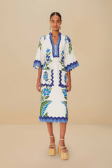 Off-White Tropicance Tunic LENZING™ ECOVERO™ Euroflax™ Midi Dress