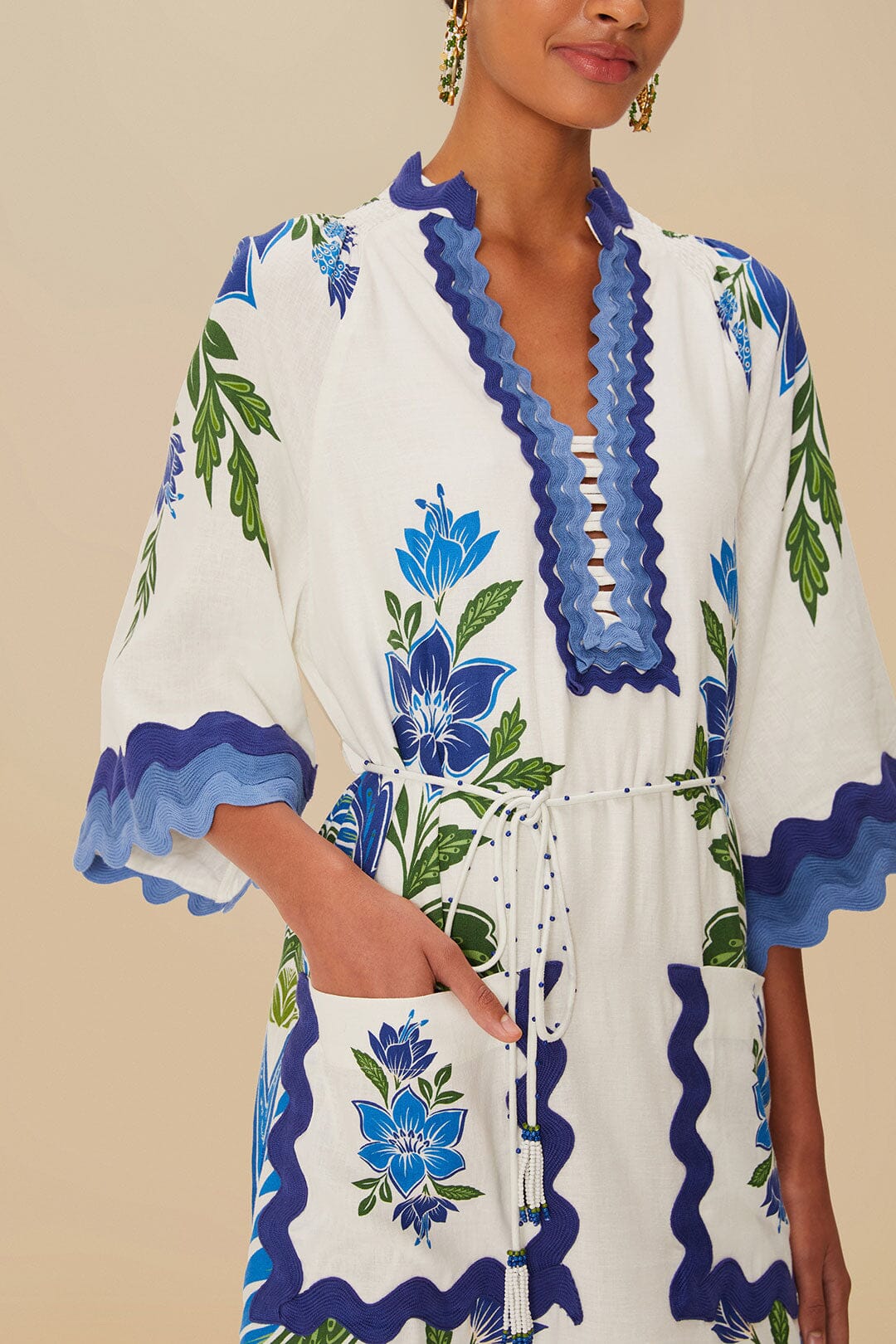 Off-White Tropicance Tunic LENZING™ ECOVERO™ Euroflax™ Midi Dress
