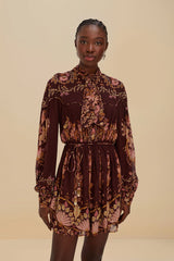 Burgundy Bella Knotted Neckline Mini Dress