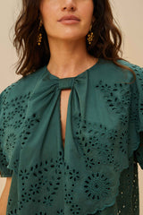 Green Maxi Lace Blouse