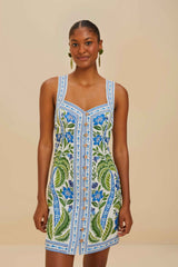 Off-White Tropicance Porcelain Garden Euroflax™ Premium Linen Mini Dress