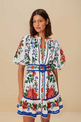 Off-White Flower Tapestry Mini Dress