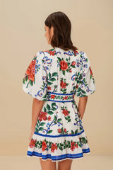 Off-White Flower Tapestry Mini Dress