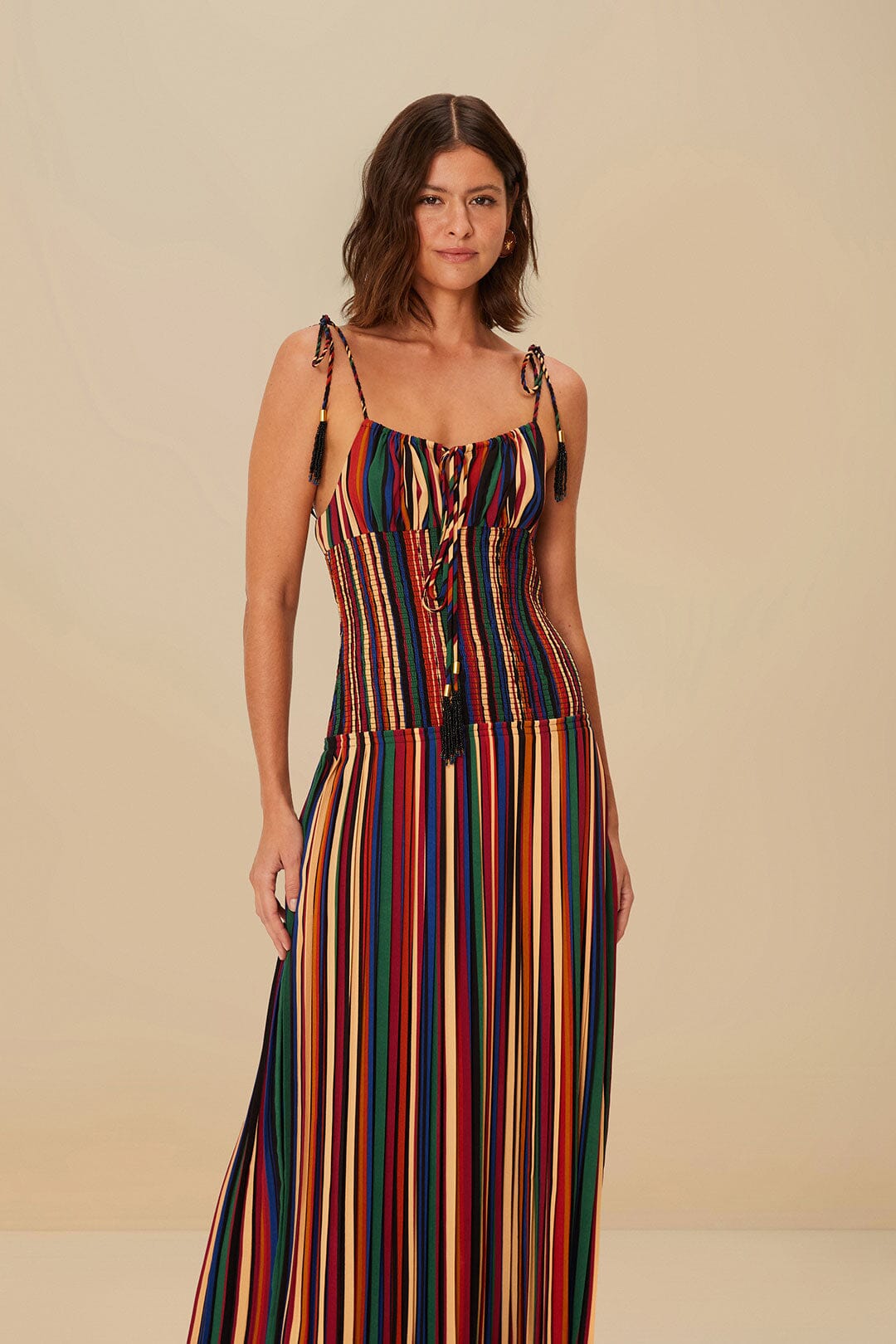 Multicolor Pipa Stripes Midi Dress
