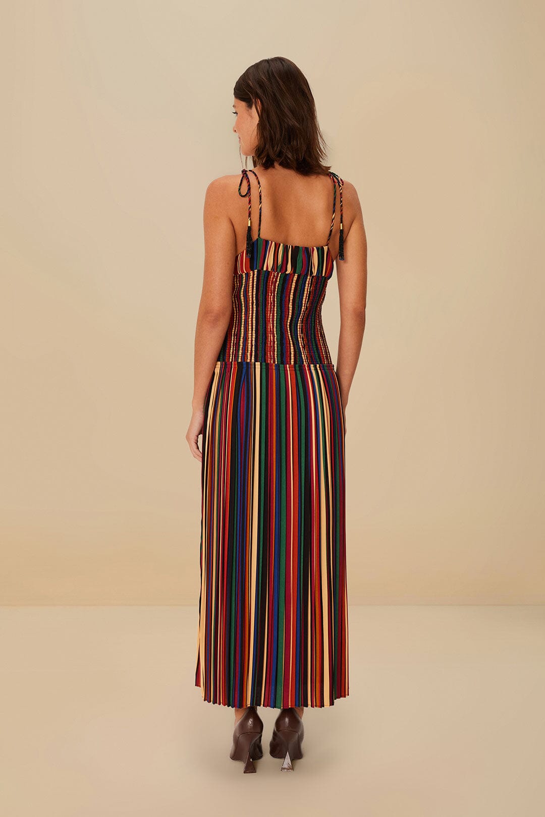 Multicolor Pipa Stripes Midi Dress