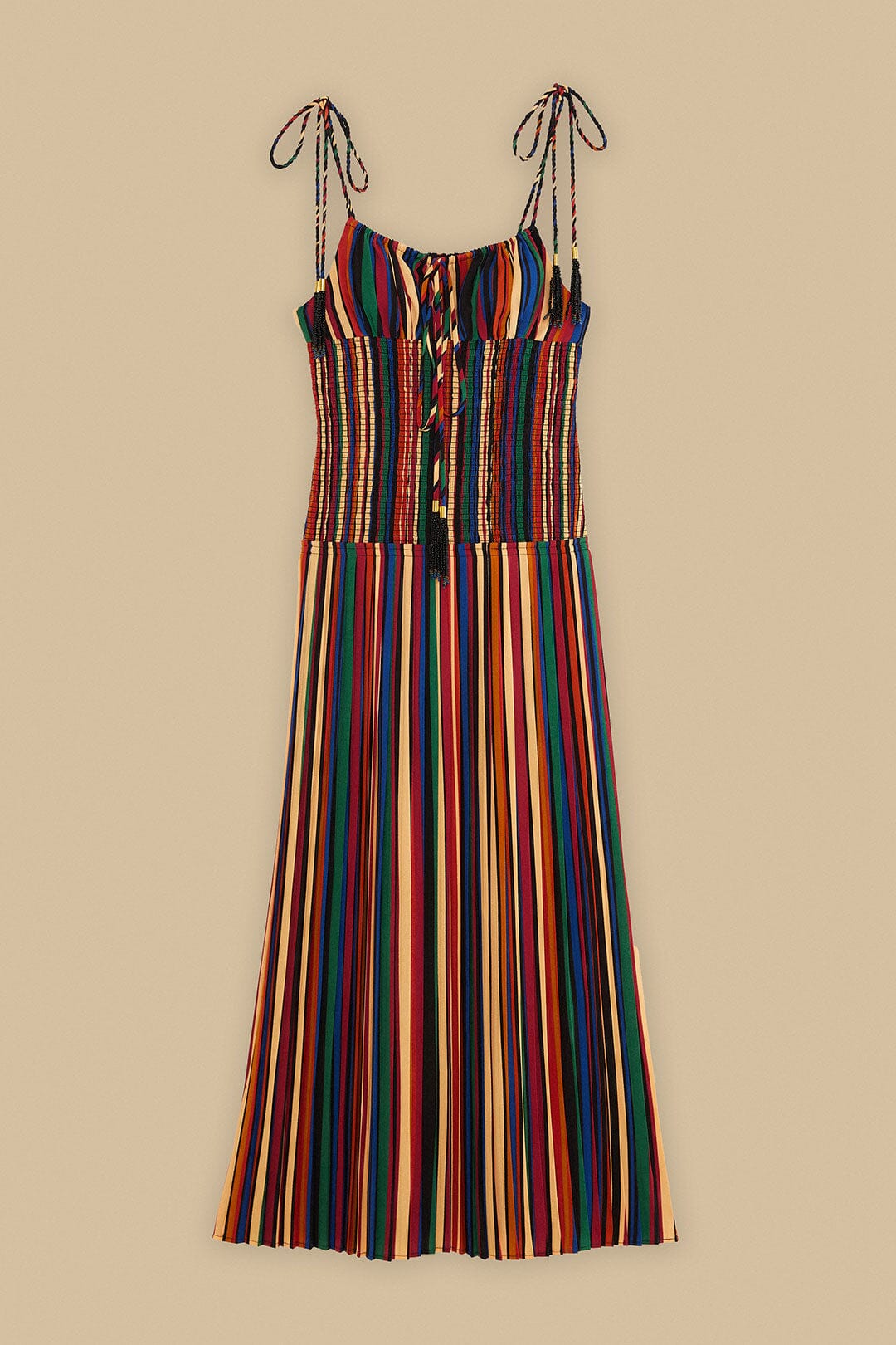 Multicolor Pipa Stripes Midi Dress