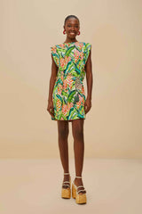 Off-White Heli Leaves Organic Cotton T-Shirt Mini Dress
