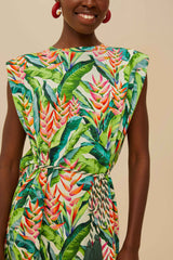 Off-White Heli Leaves Organic Cotton T-Shirt Mini Dress