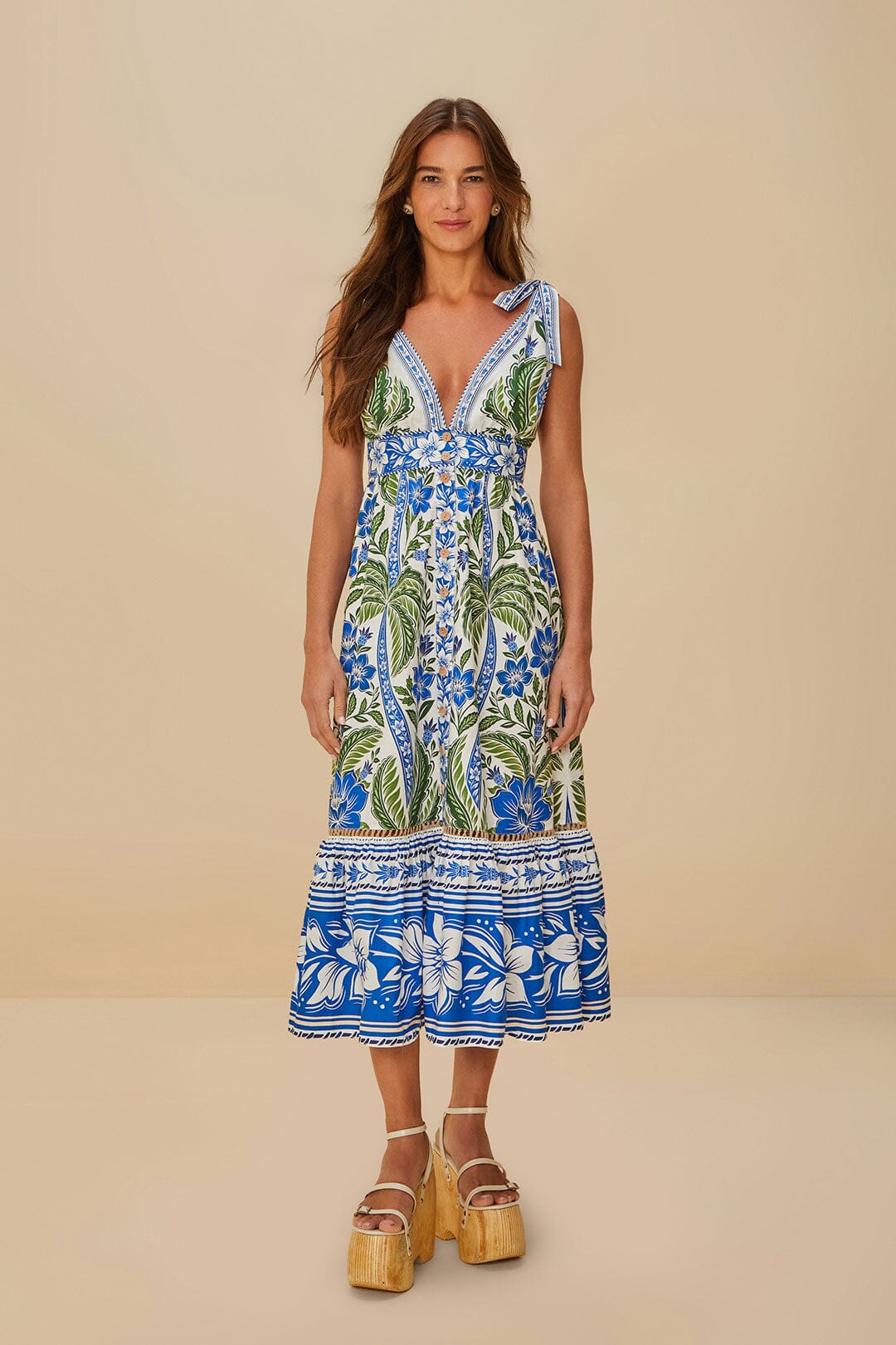 Off-White Tropicance Organic Cotton Midi Dress