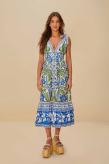 Off-White Tropicance Organic Cotton Midi Dress