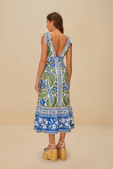 Off-White Tropicance Organic Cotton Midi Dress