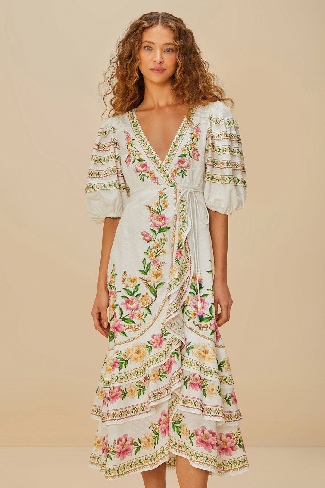 Off-White Palm Dream Wrap Midi Dress