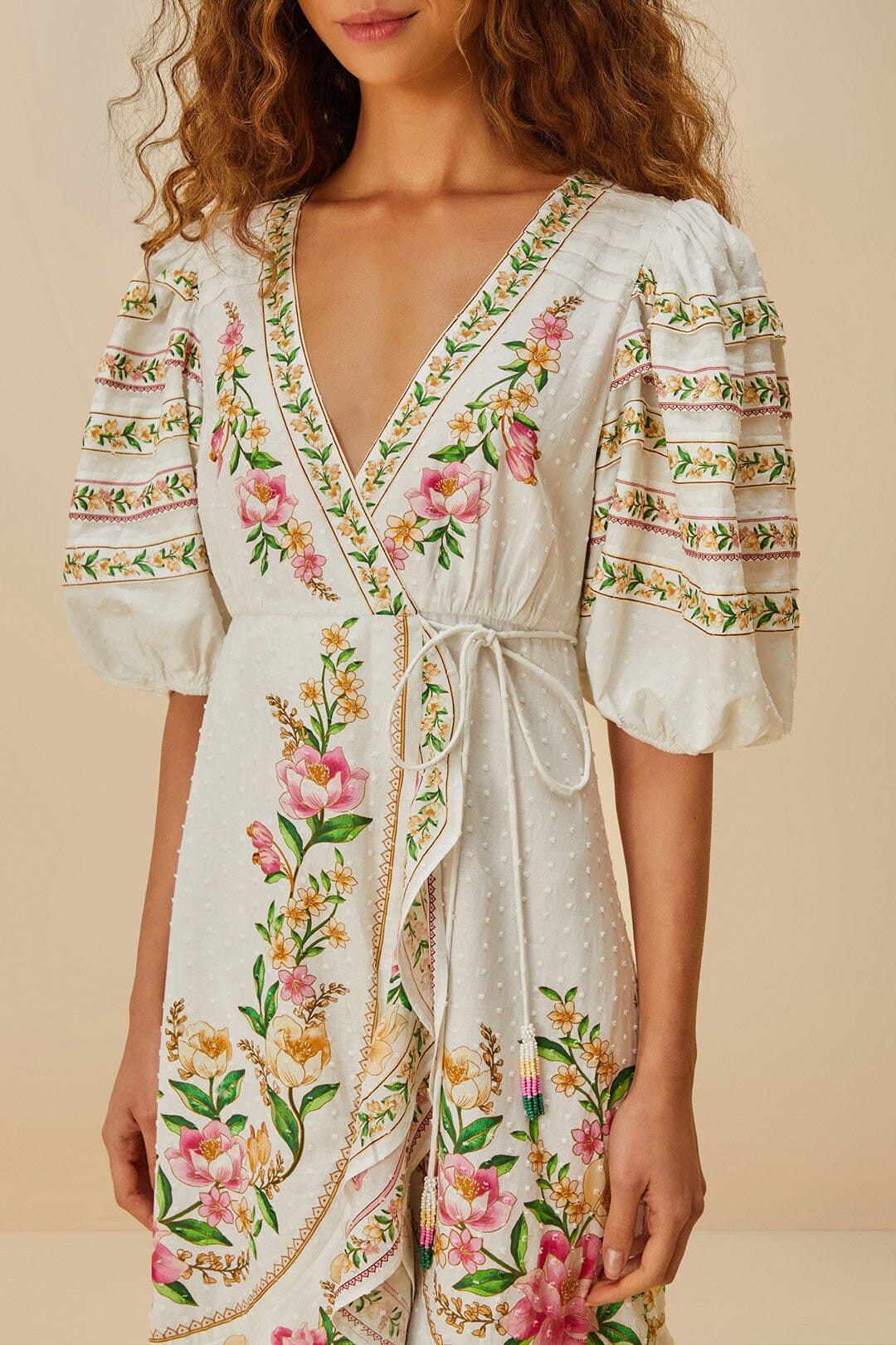 Off-White Palm Dream Wrap Midi Dress