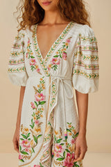 Off-White Palm Dream Wrap Midi Dress