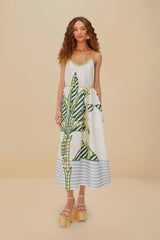 Off-White Banana Tree Euroflax™ Premium Linen Maxi Dress
