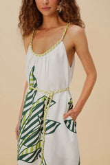Off-White Banana Tree Euroflax™ Premium Linen Maxi Dress