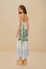Off-White Banana Tree Euroflax™ Premium Linen Maxi Dress