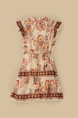 Sand Aura Floral Mini Dress