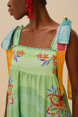 Multicolor Aura Floral Embroidered Euroflax™ Premium Linen Maxi Dress