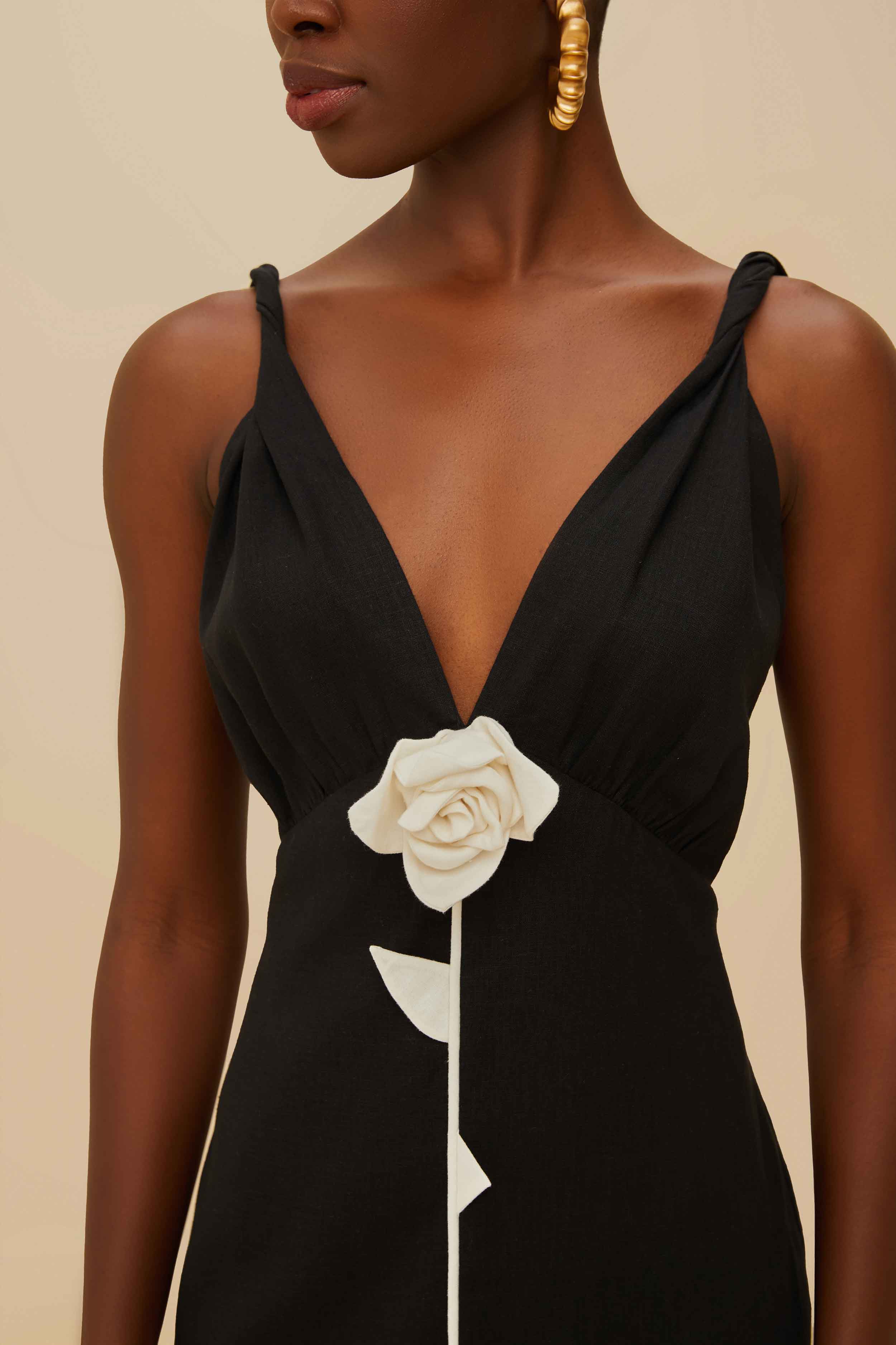 Black And White Rose LENZING™ ECOVERO™ Euroflax™ Mini Dress