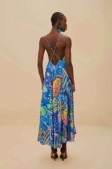 Blue Sea Life Sleeveless Maxi Dress