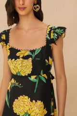 Black Alice Flowers Maxi Dress