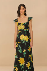 Black Alice Flowers Maxi Dress