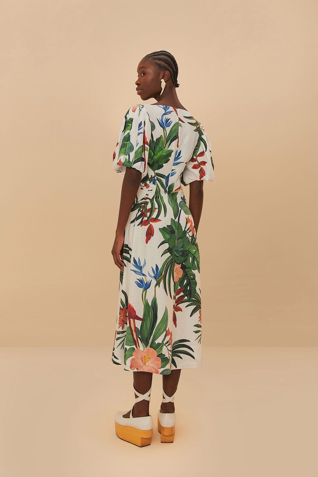 Off-White Midnight Macaw Fiesta Midi Dress
