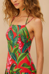 Red Dream Garden LENZING™ ECOVERO™ Euroflax™ Maxi Dress