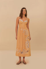 Sand Richelieu Euroflax™ Premium Linen Midi Dress