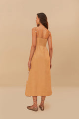 Sand Richelieu Euroflax™ Premium Linen Midi Dress