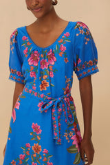 Blue Summer Fruit Scarf Euroflax™ Premium Linen Mini Dress
